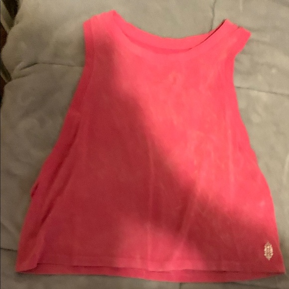 Free People Women's Pink Sleeveless cropped tank Top - Picture 2 of 6